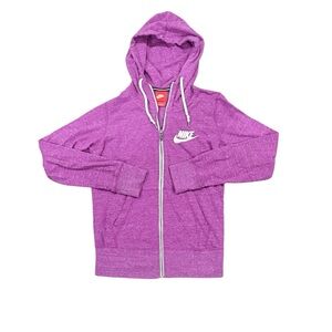 Nike Jersey Jacket Pink Full Zip Lightweight Heathered Organic Cotton Size Small